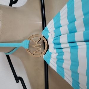 Michael Kors One Piece Blue Striped Swimsuit